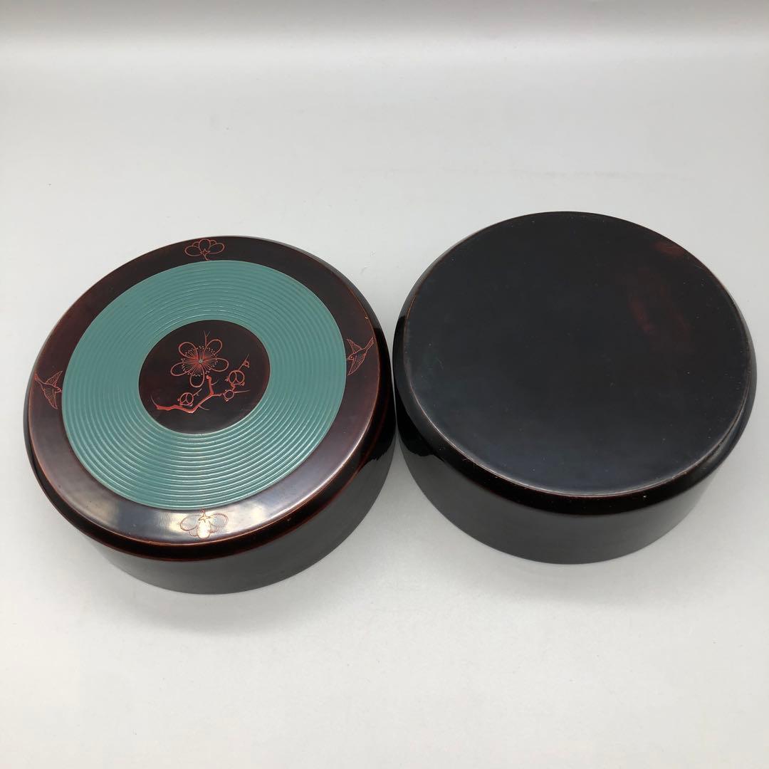 新品未使用木箱入り宮内庁御用達山田平安堂高級漆塗り鶯宿梅菓子器伝統工芸品