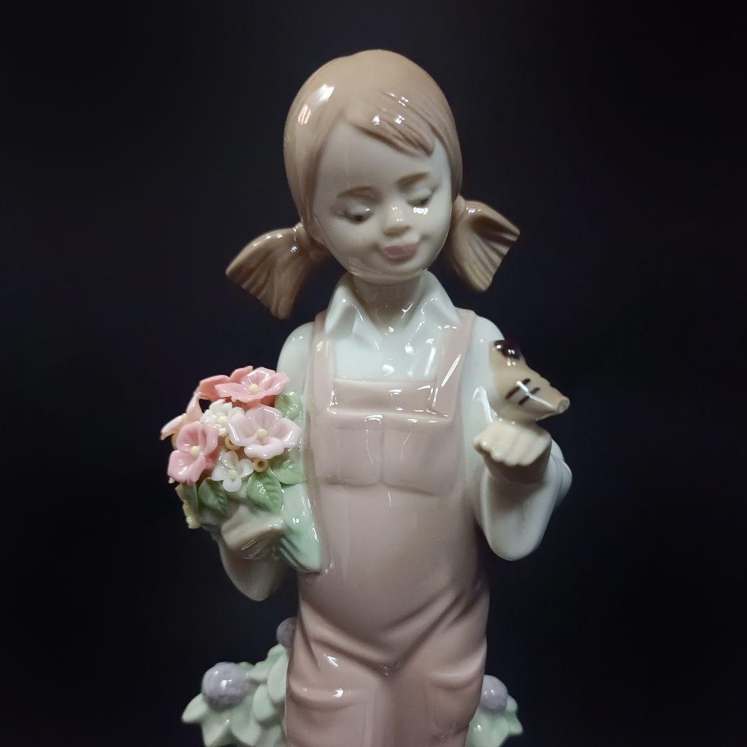 リヤドロ 5217 小鳥と話す少女 LLADRO フィギュリン スペイン製