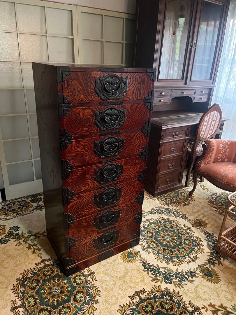 岩谷堂 箪笥 七段 チェスト 七ツ袖 欅材 民芸品 家具 和 家具 インテリア