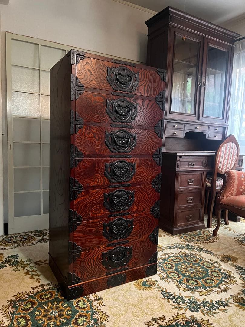 岩谷堂 箪笥 七段 チェスト 七ツ袖 欅材 民芸品 家具 和 家具 インテリア