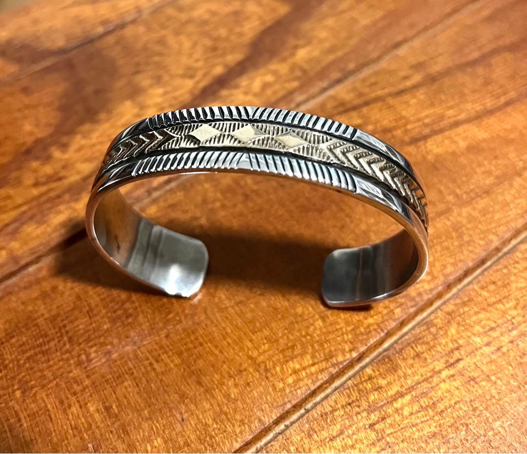 使用少なめ　ブルースモーガン　14Kバングル　インディアンジュエリーnavajo