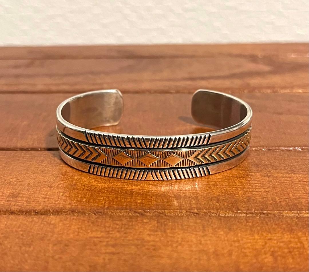 使用少なめ　ブルースモーガン　14Kバングル　インディアンジュエリーnavajo