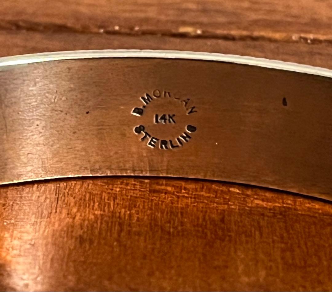 使用少なめ　ブルースモーガン　14Kバングル　インディアンジュエリーnavajo