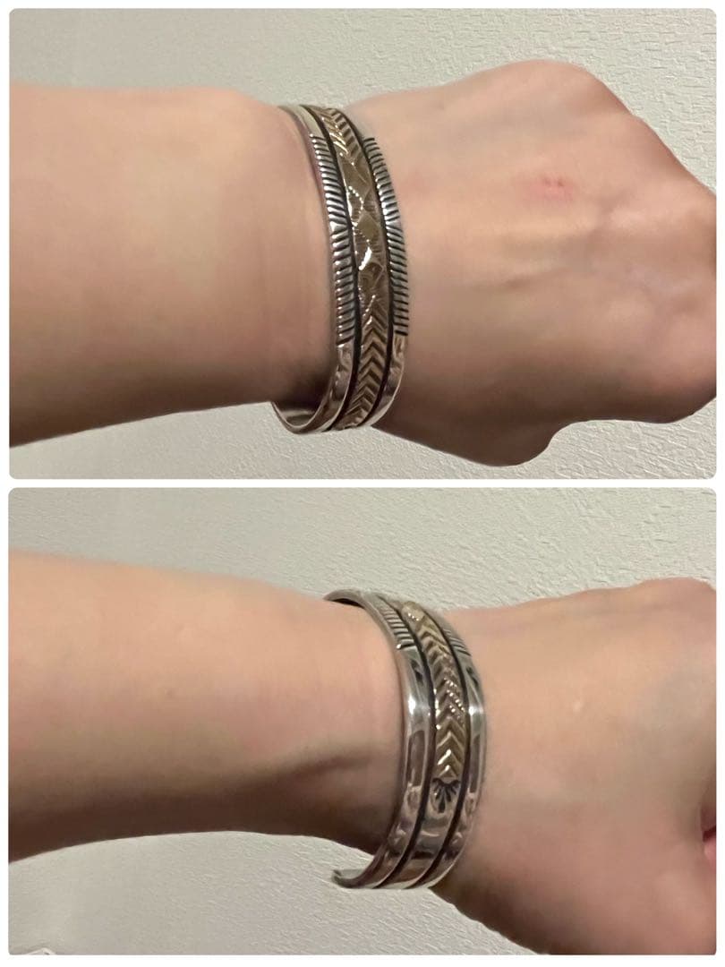 使用少なめ　ブルースモーガン　14Kバングル　インディアンジュエリーnavajo
