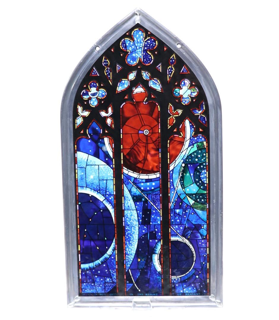 ワシントン大聖堂 宇宙の窓 ヴィンテージ ステンドグラス 赤い月 アポロ11号