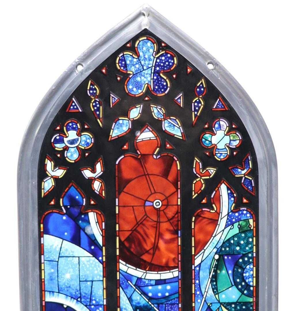 ワシントン大聖堂 宇宙の窓 ヴィンテージ ステンドグラス 赤い月 アポロ11号