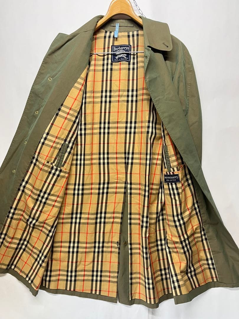 綺麗 バーバリー ビンテージ メンズステンカラーコート 玉虫色 Lサイズ位