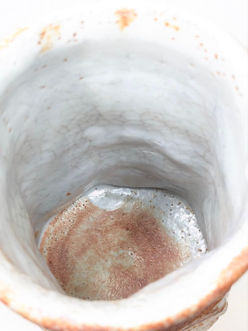 加藤豊久(土代久) 作 志野 花入 高さ約26.5cm