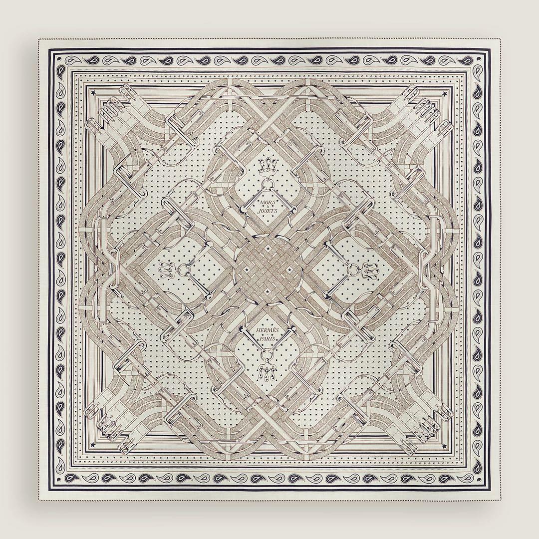 エルメス　カシミヤシルク　140 カレジェアン 《馬銜・バンダナ》