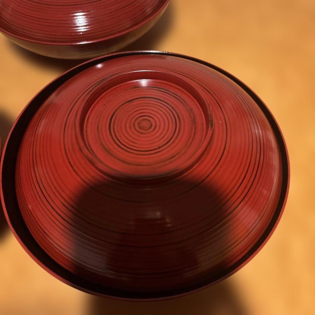 浄法寺塗 蓋付き椀 5客揃 本漆 水目桜 堅木取り 工房大島 共箱