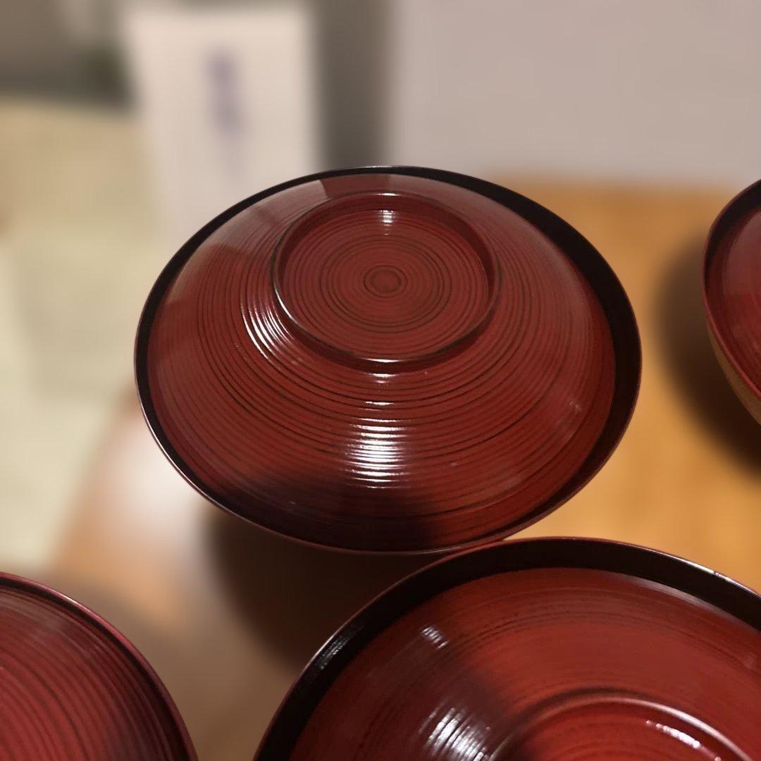 浄法寺塗 蓋付き椀 5客揃 本漆 水目桜 堅木取り 工房大島 共箱