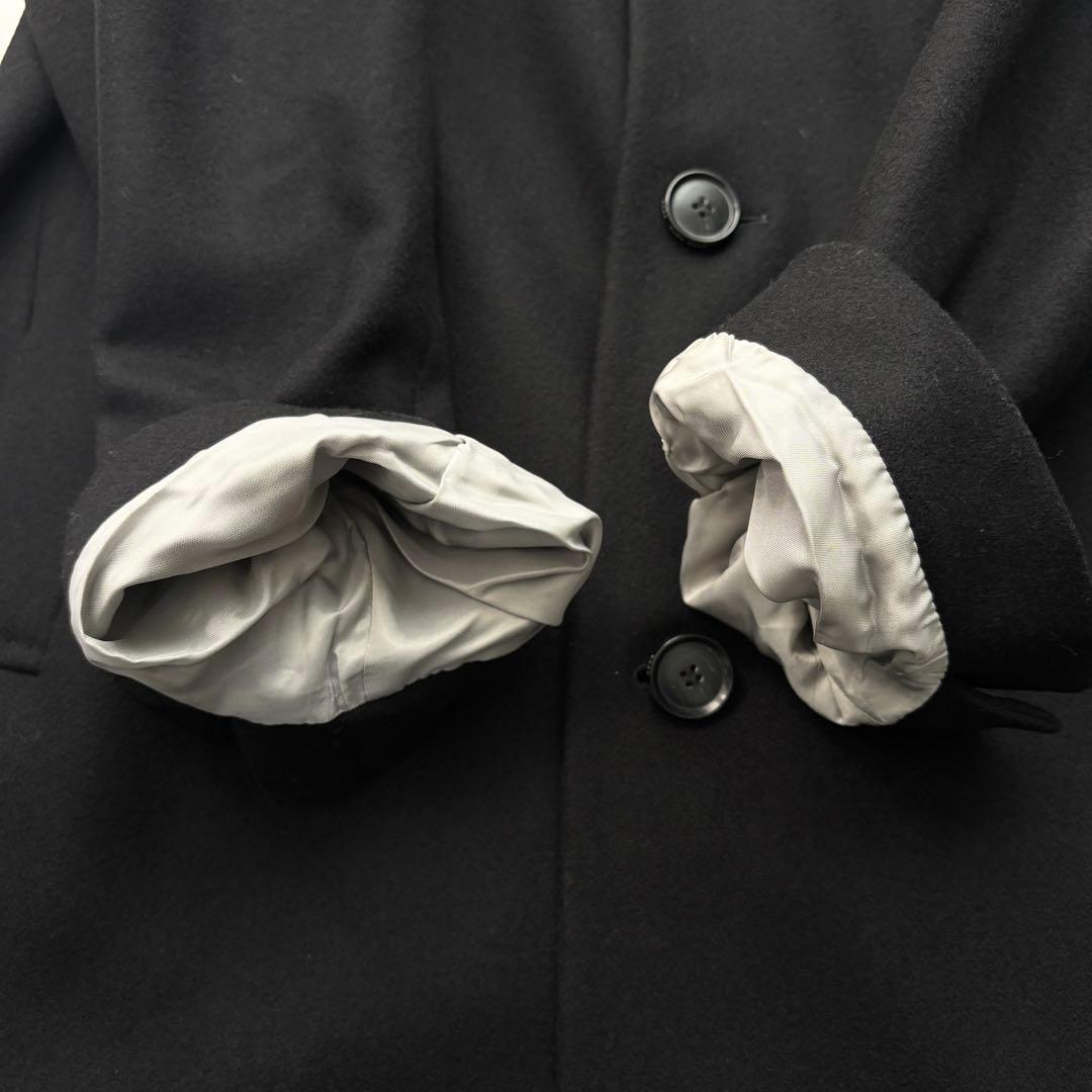 極美品 ヒューゴボス チェスターコート ロング丈 ブラック 52 3L