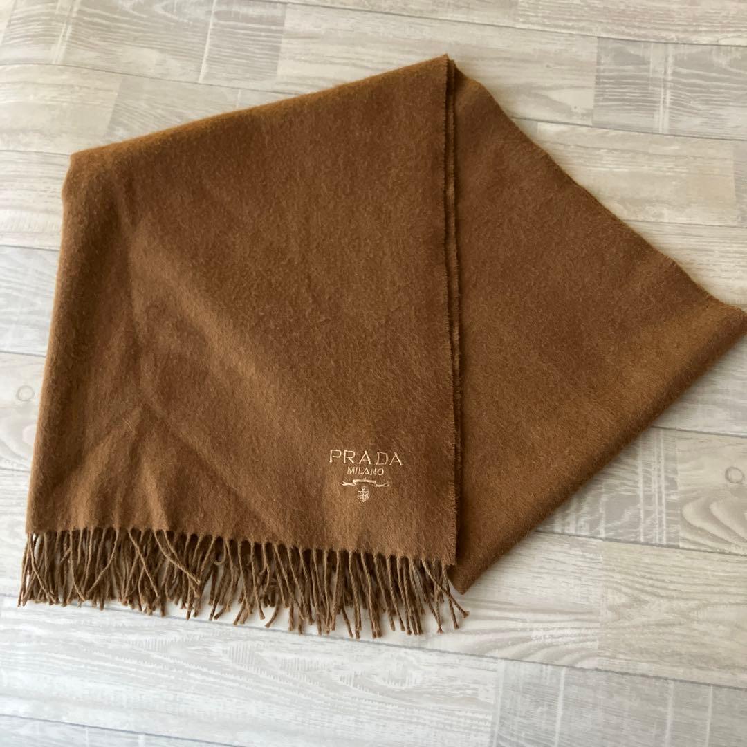PRADA ブラウン ストール カシミヤウール