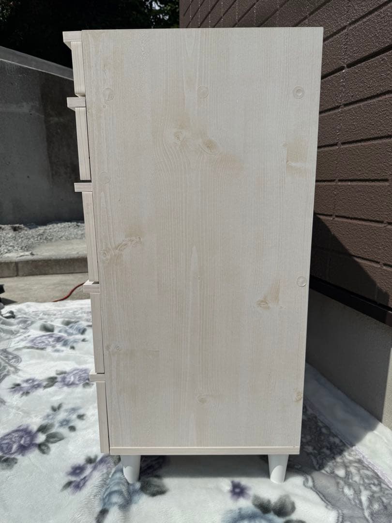 【美品】ぼん家具 チェスト 5段 ディスプレイ キャビネット タンス ガラス天板