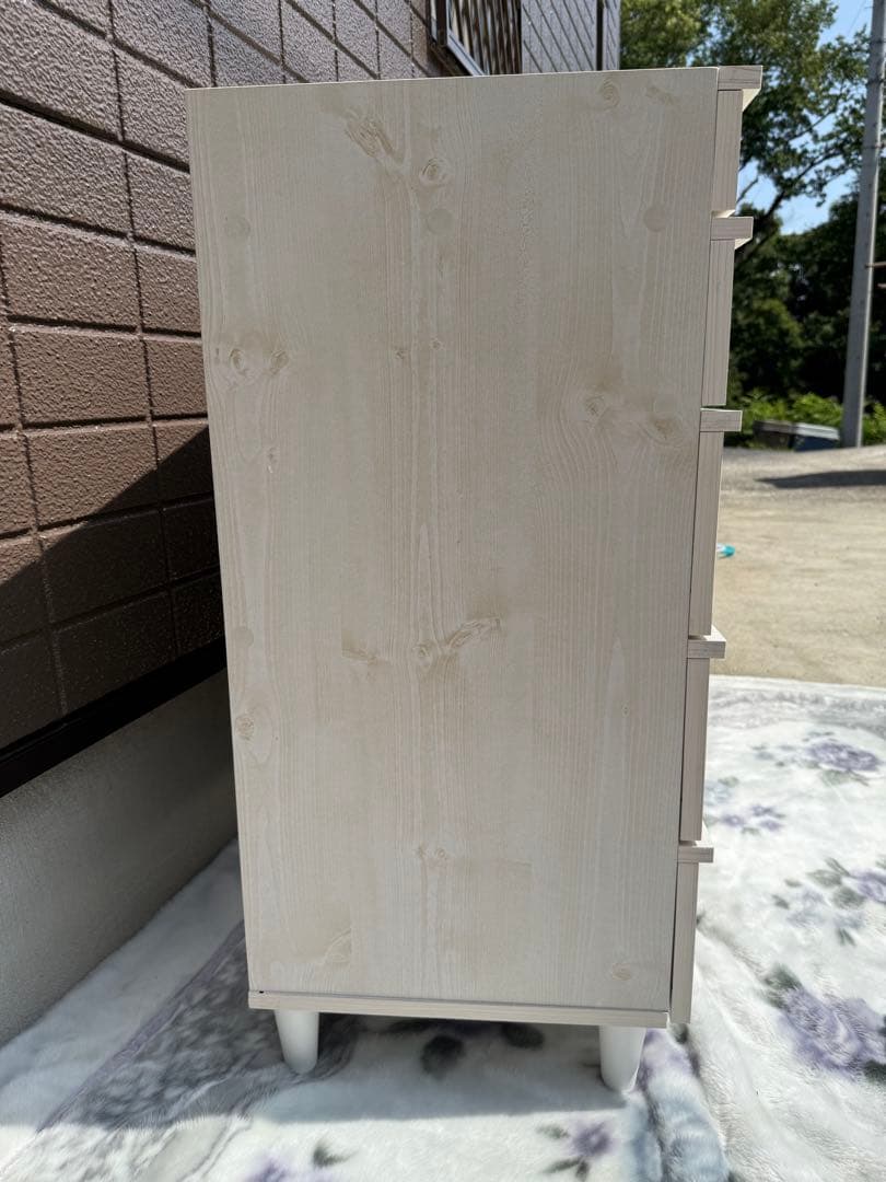 【美品】ぼん家具 チェスト 5段 ディスプレイ キャビネット タンス ガラス天板