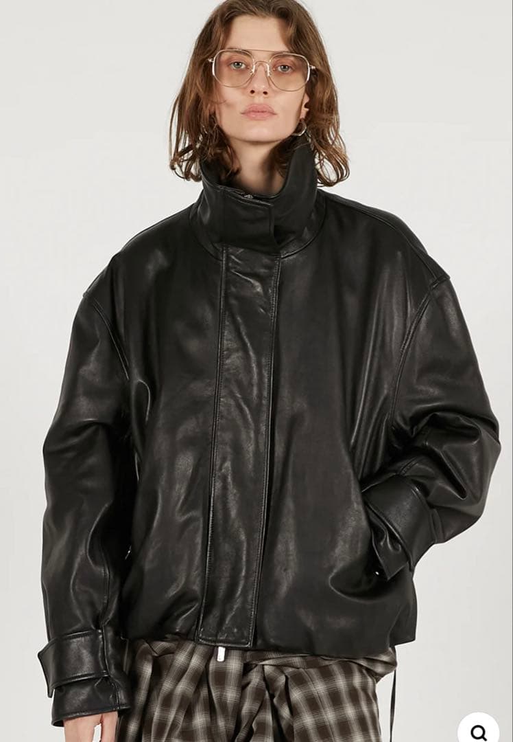 ジャケット・アウター SHEEP Leather High Neck Blouson