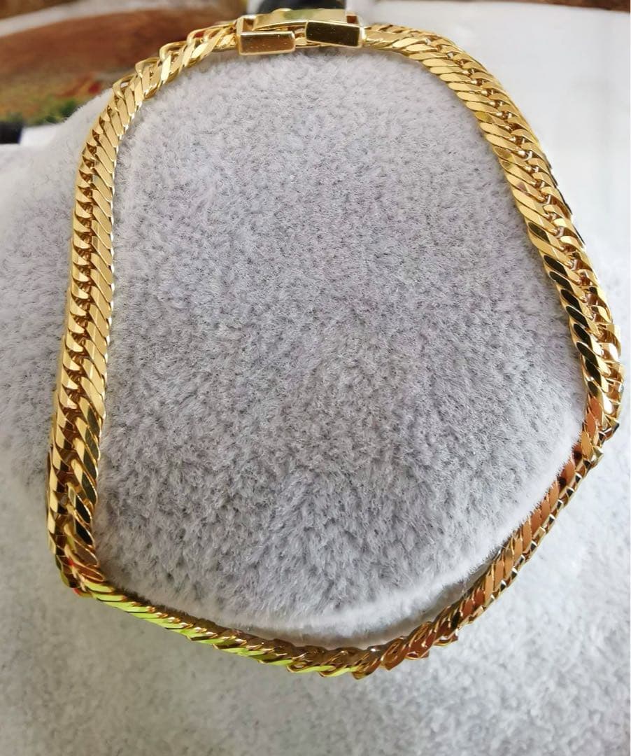 18金 K18YG Mカットトリプル喜平ブレスレット