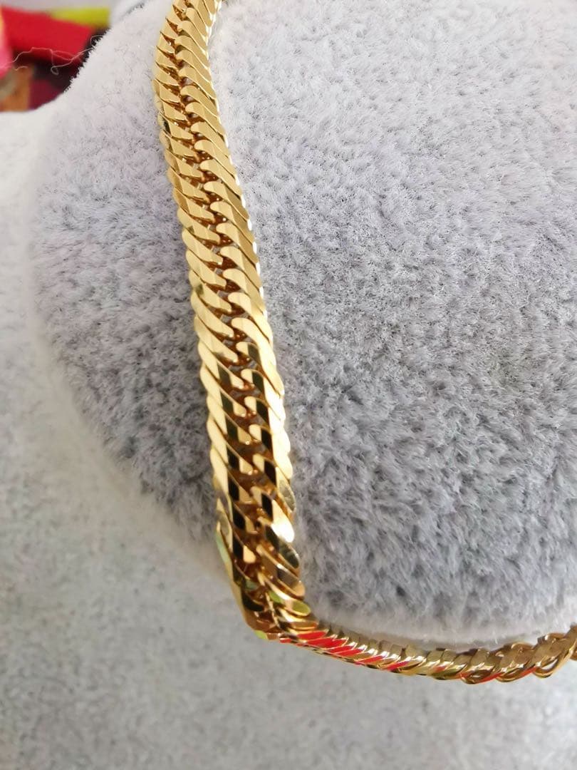 18金 K18YG Mカットトリプル喜平ブレスレット