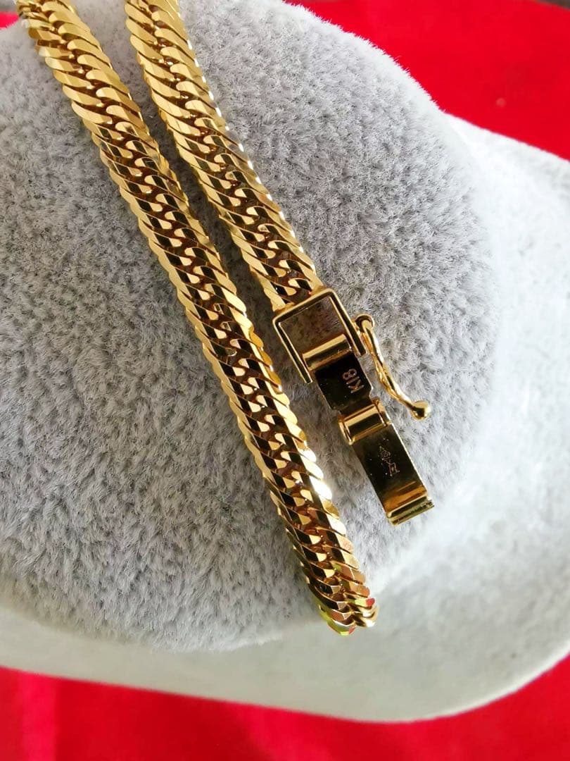 18金 K18YG Mカットトリプル喜平ブレスレット