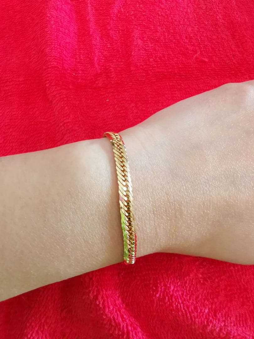 18金 K18YG Mカットトリプル喜平ブレスレット