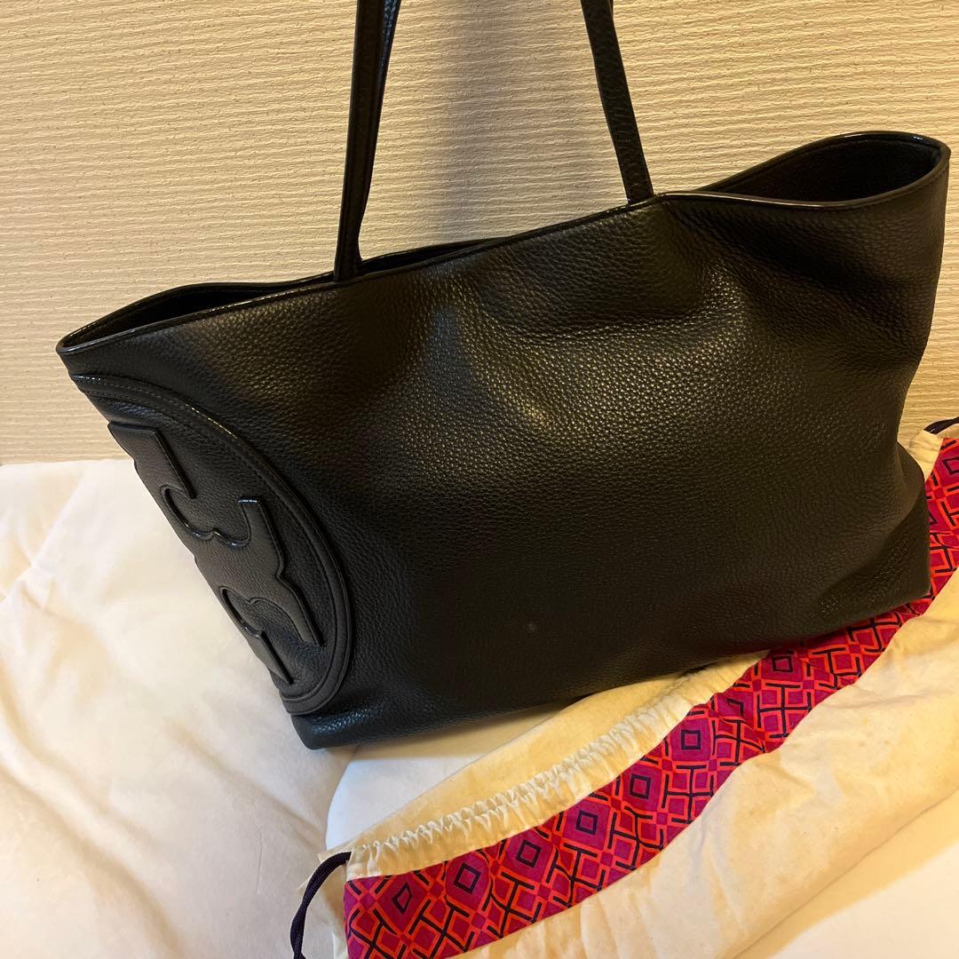 Tory Burch黒 レザー トートバッグ 大きめ