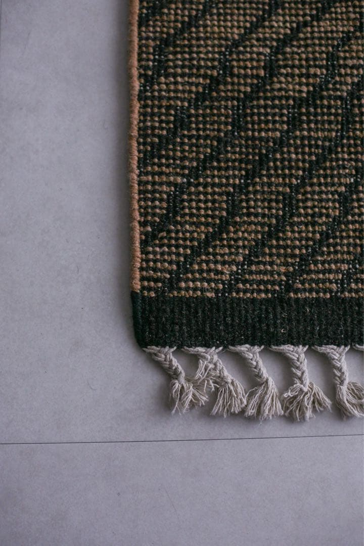 105cm×61cm モロッコ　ベニワレン　ウール　ブラウン　ブラック