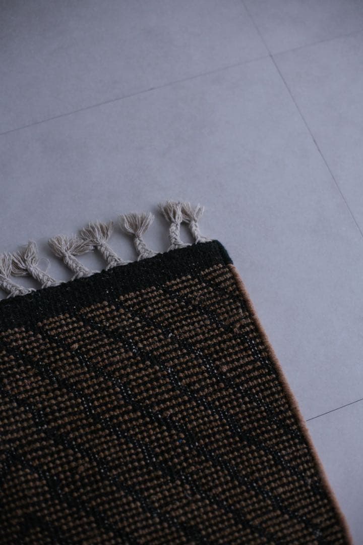 105cm×61cm モロッコ　ベニワレン　ウール　ブラウン　ブラック