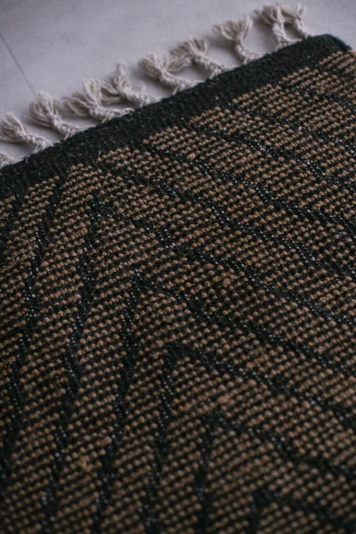 105cm×61cm モロッコ　ベニワレン　ウール　ブラウン　ブラック