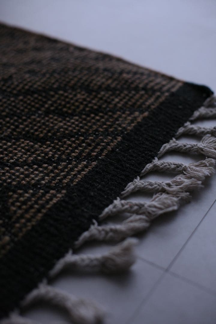 105cm×61cm モロッコ　ベニワレン　ウール　ブラウン　ブラック