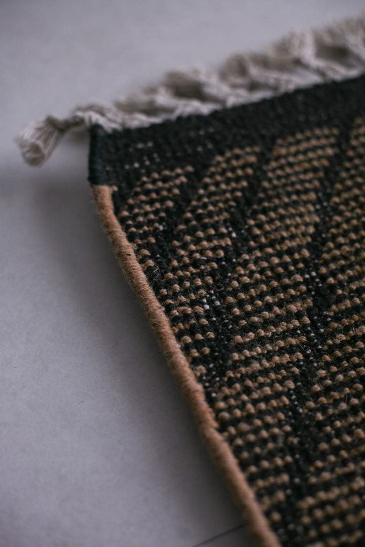 105cm×61cm モロッコ　ベニワレン　ウール　ブラウン　ブラック