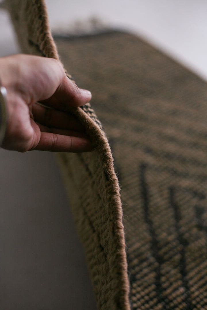 105cm×61cm モロッコ　ベニワレン　ウール　ブラウン　ブラック