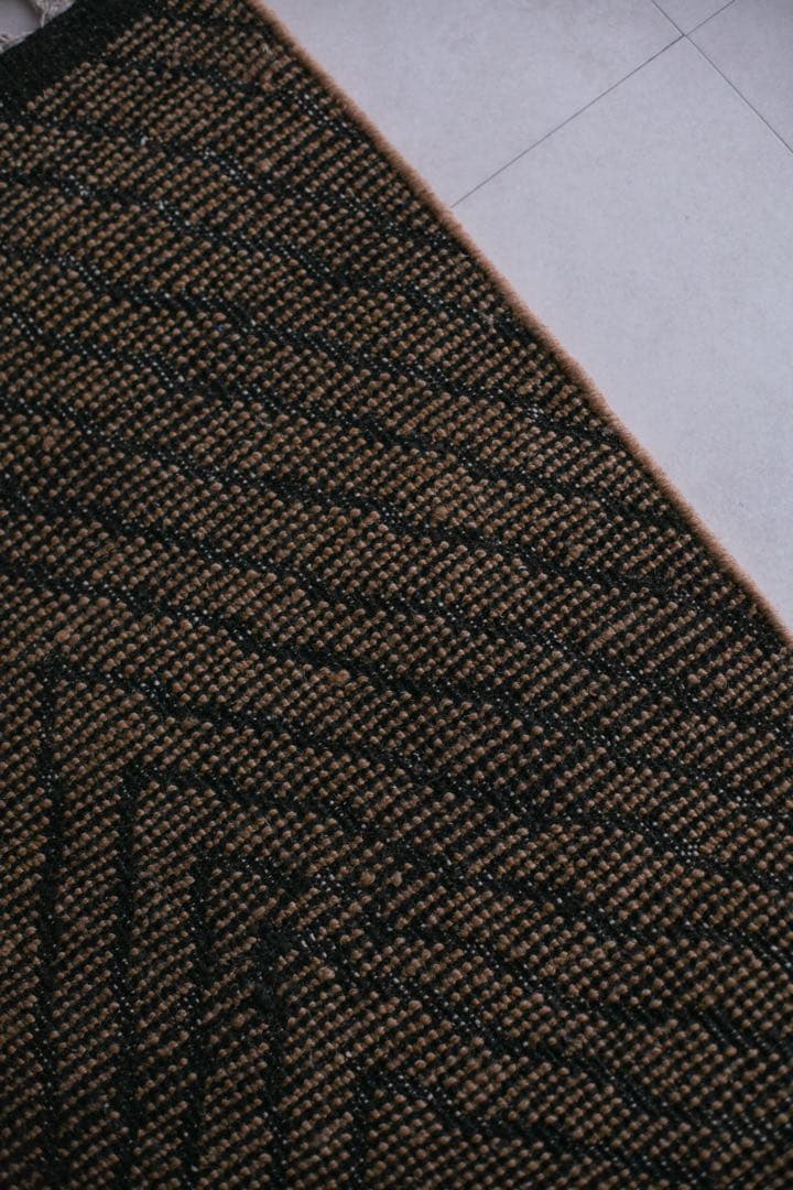 105cm×61cm モロッコ　ベニワレン　ウール　ブラウン　ブラック