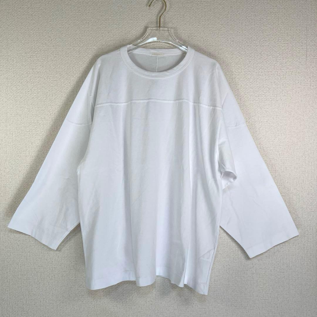 美品　COMOLI フットボールTシャツ　　ホワイト　2 日本製