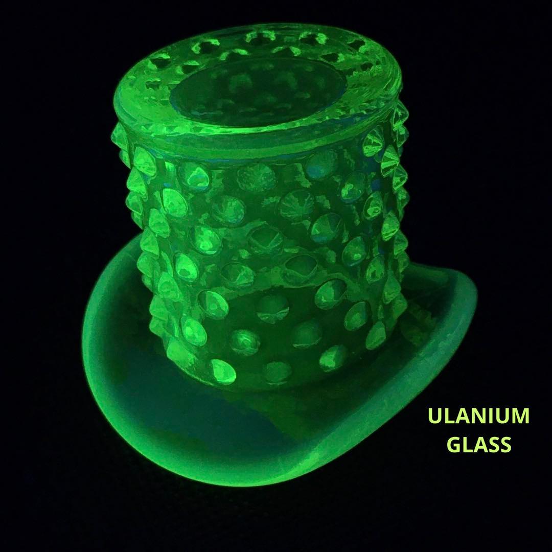 ホブネイルハット　フェントン　ウラン　ガラス　グラス　帽子　トパーズオパルセント