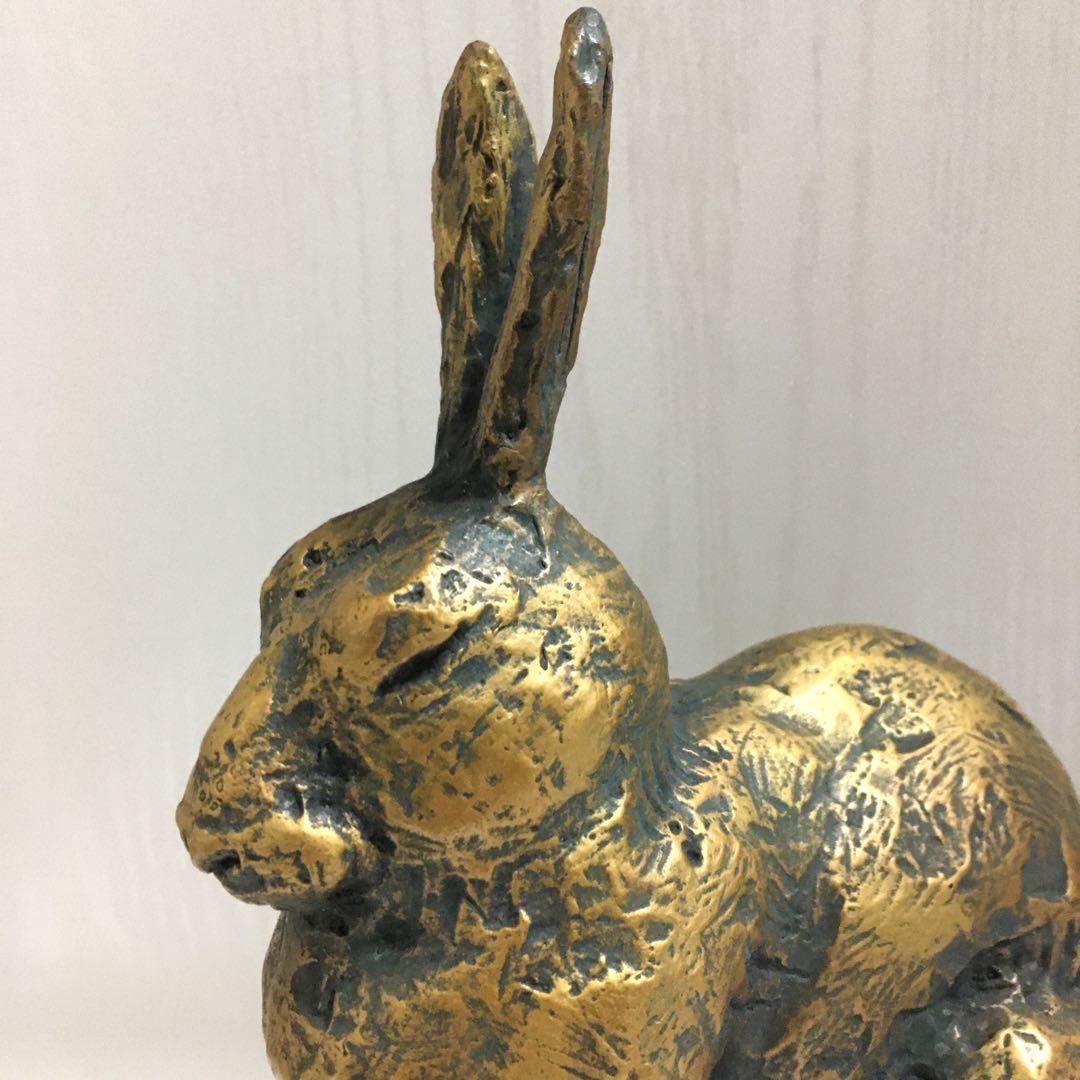 有名作家 北村西望 ブロンズ 和 兎 ウサギ 約1.5kg