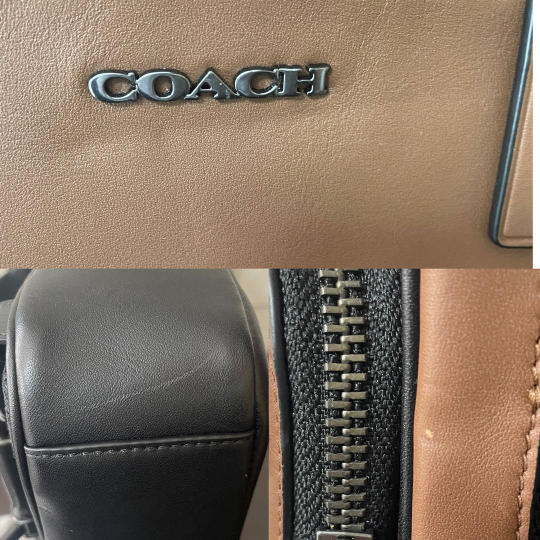 早い者勝ち！訳あり新品 COACH ボディバッグ サドル ブラウン×ブラック
