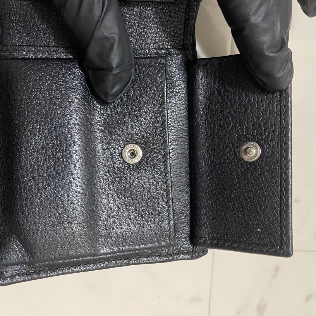 【✨美品 ✨希少】GUCCI グッチ 二つ折り財布 レザー 黒 ユニセックス