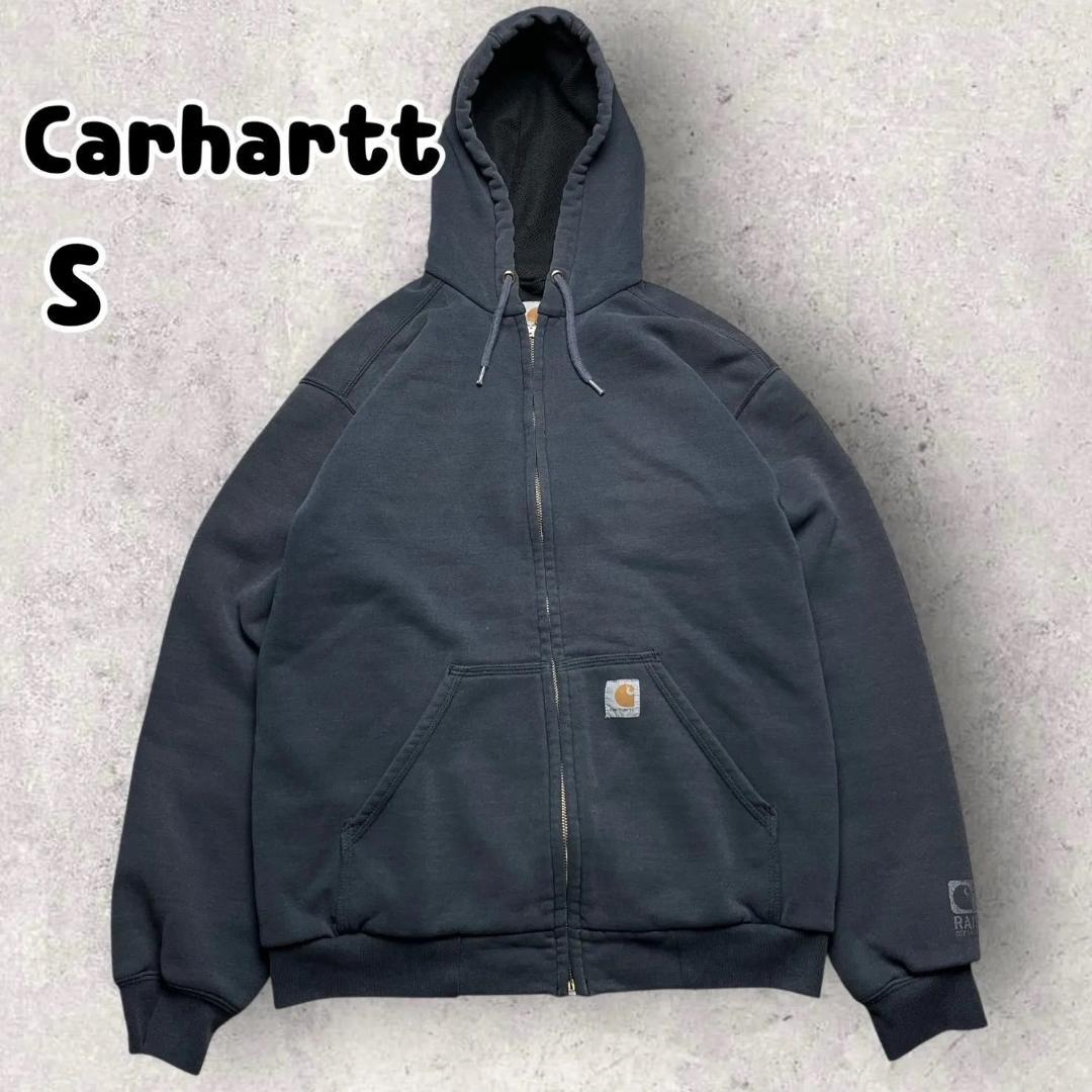 カーハート 裏サーマル ジップアップ パーカー ダブルフェイス ネイビー S