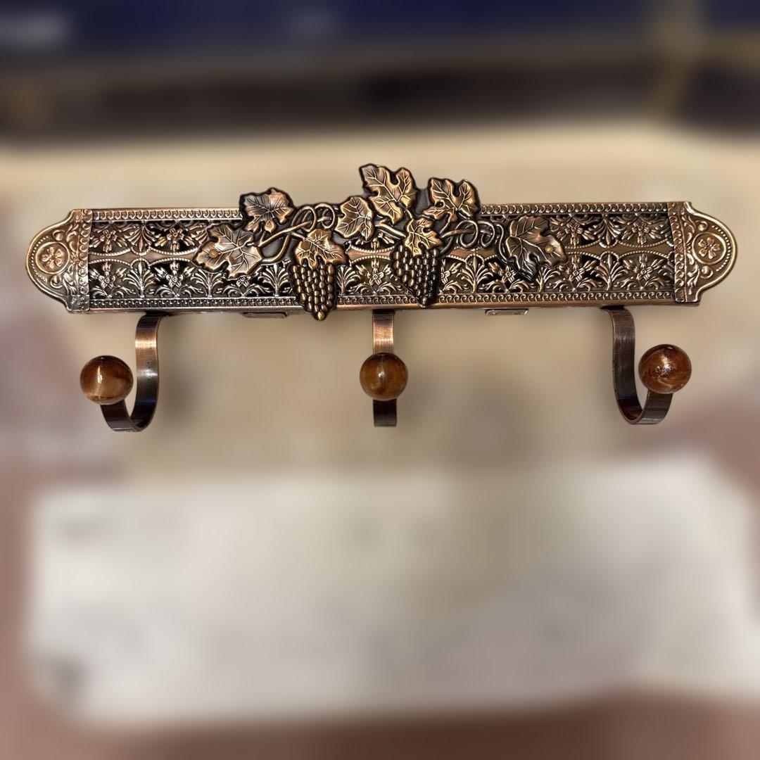 未使用　アンティーク　アイアン　3連　フック　レトロ