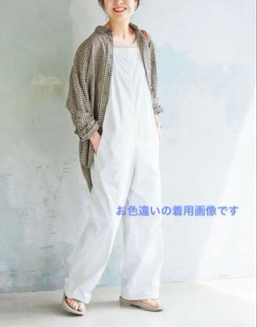 美品 Spick & Span ナイロンオックスコンビネゾン 　カーキ