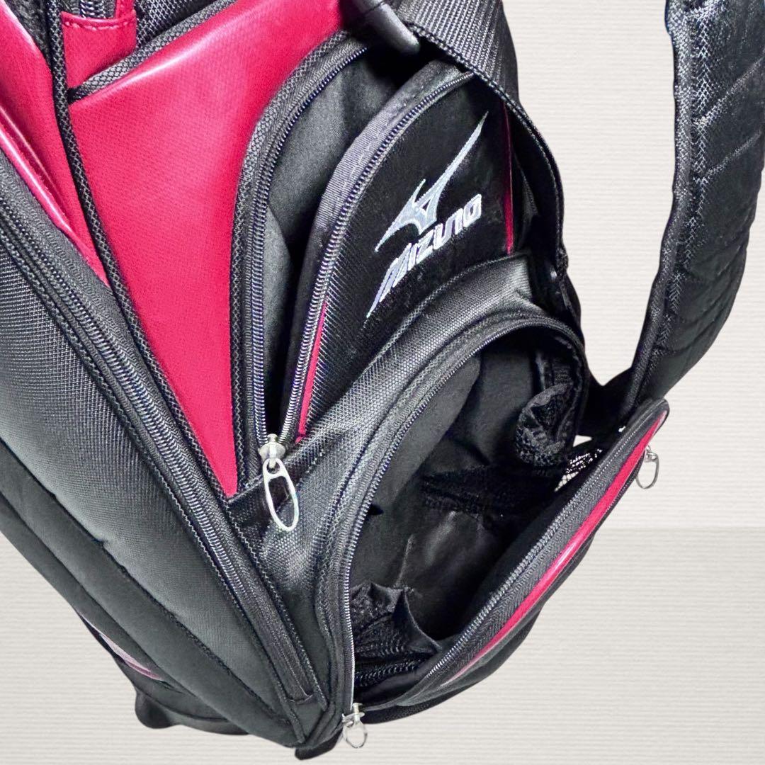 ✨良品✨ Mizuno ミズノスポーツ キャディバッグ 9型 ブラック/ レッド