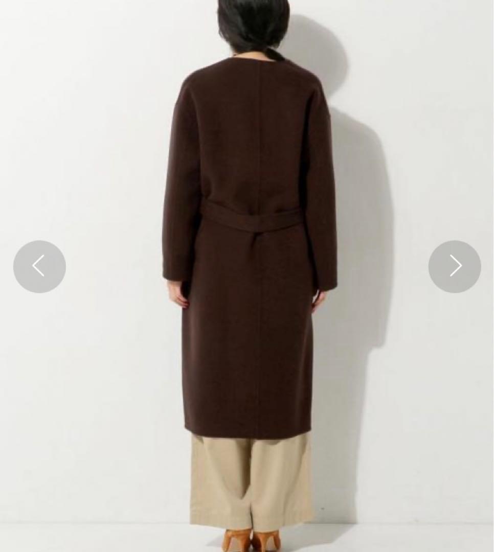 【極美品】UNITED ARROWS.リバーノーカラーローブコート　毛　ゆったり