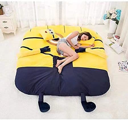ミニオンお勧めシングル折りたたみベッド 寝袋 可愛デザイン ふわふわ マットレス
