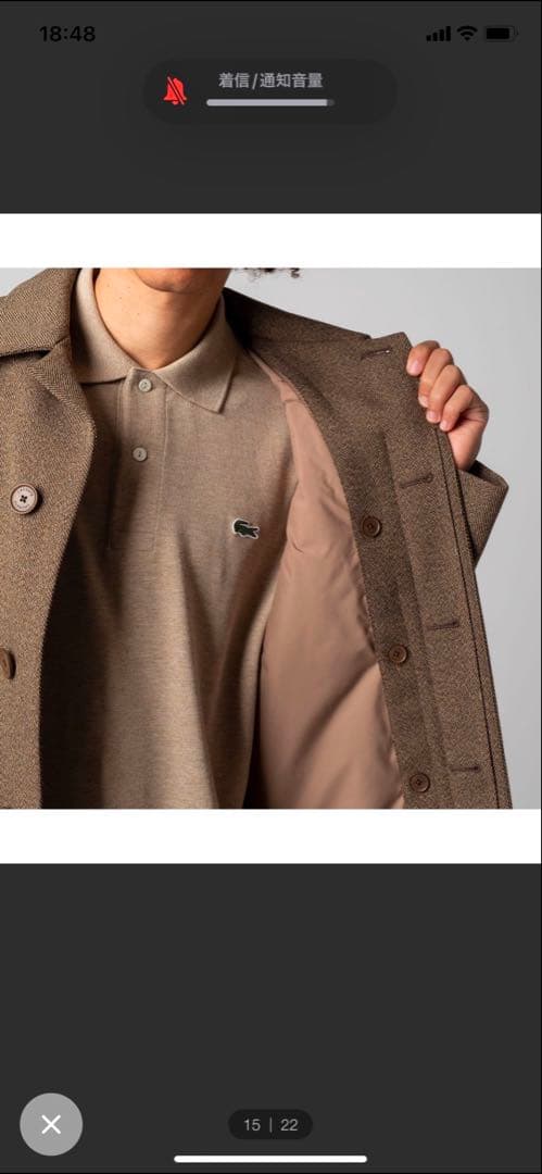 美品LACOSTE ラコステ TECH TWEED 3WAYコート