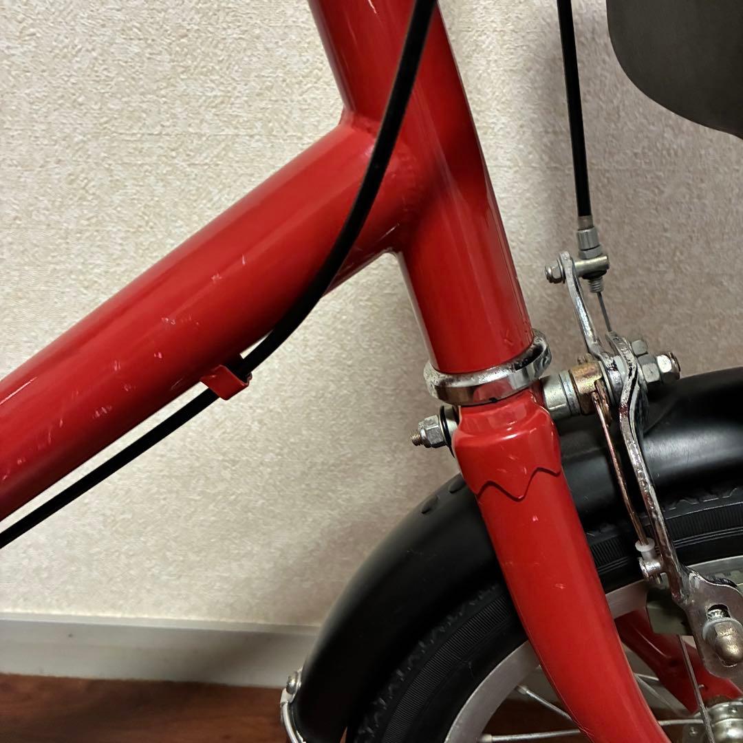 無印良品 16型幼児こども自転車 レッド 押し棒補助輪付 赤 子供用舵取り自転車