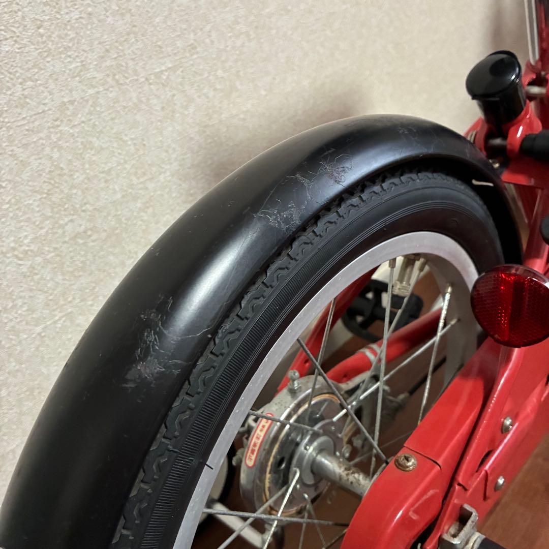 無印良品 16型幼児こども自転車 レッド 押し棒補助輪付 赤 子供用舵取り自転車