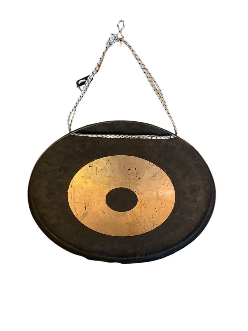 銅鑼 ドラ　(ゴング)黒金 直径約55cm バチ付き