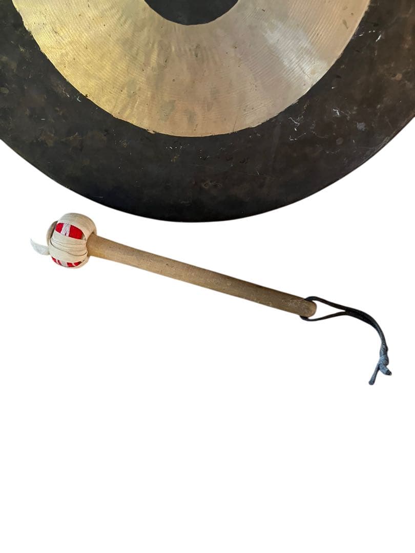 銅鑼 ドラ　(ゴング)黒金 直径約55cm バチ付き