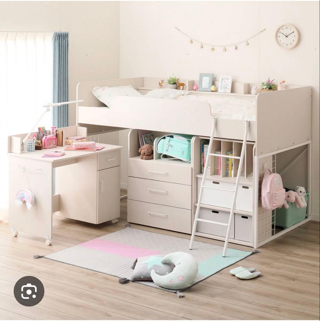 システムベッドデスク ホワイト