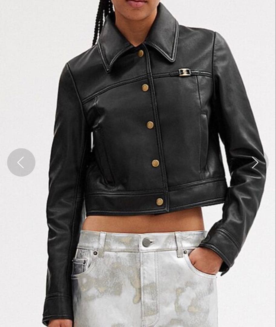 極美品COACH コーチ ターンロック レザージャケット 金ボタン 黒 XS